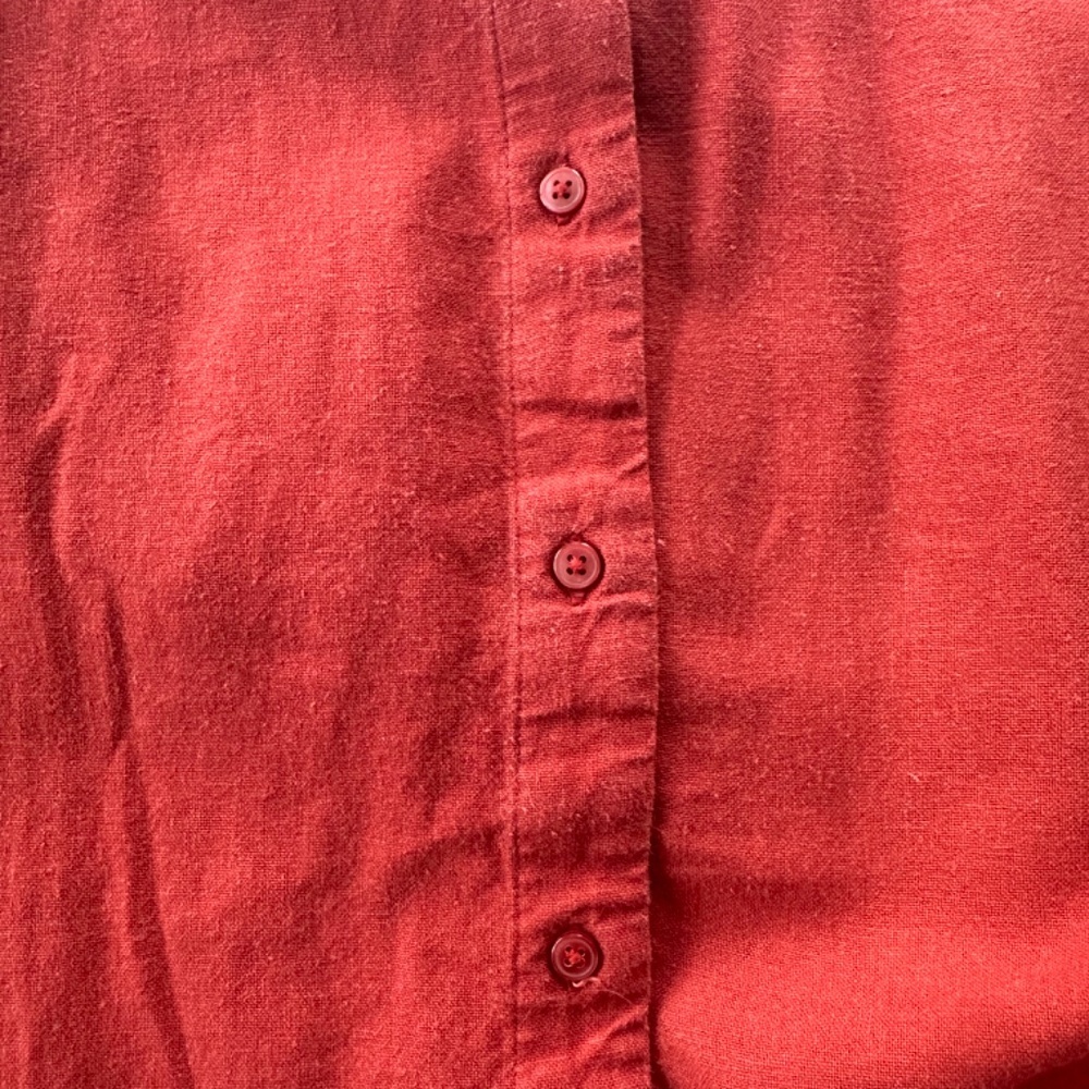 OLD NAVY - Burnt Red Linen Blend Short Sleeved Shirt Dress / Tunic - Picture 9 of 12